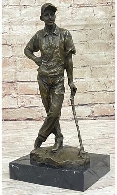 Bronzhaus Champion Golfer Tiger Woods Bronze Sculpture Sport Trophy Statue Figurine Golf