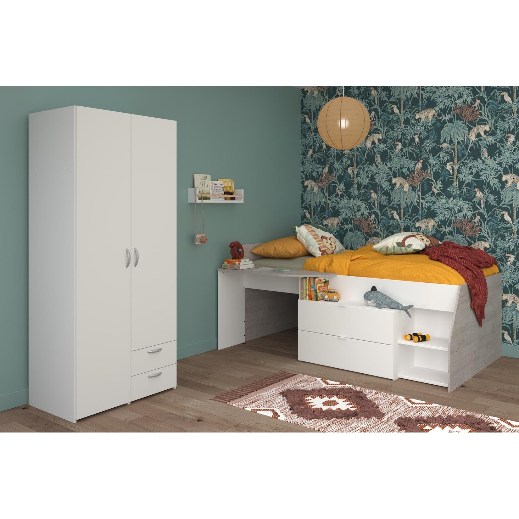 Parisot Kinderzimmer 2-teilig "Milky 14" Weiß / Grey Loft