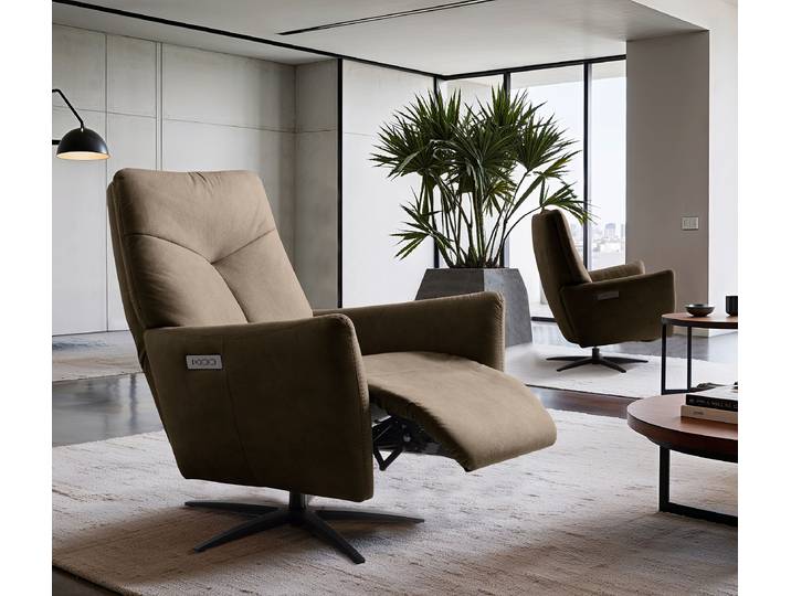 Relaxsessel Grau Microfaser Laima Elektrisch verstellbar: 2 Motoren mit Kabel 76 x 107 x 88cm