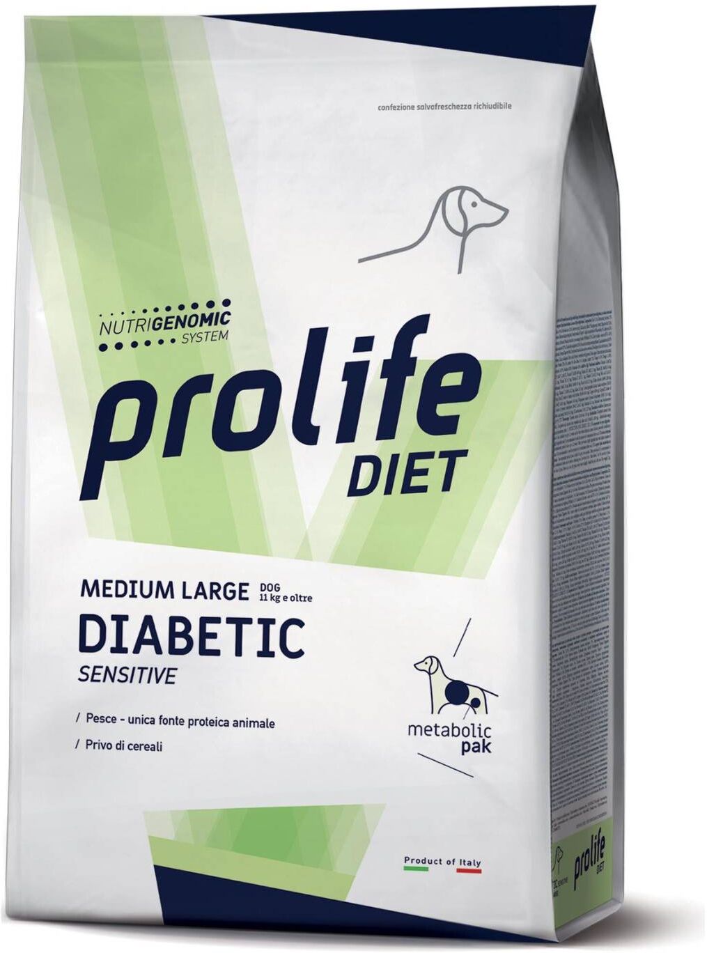 Prolife® Prolife Diet Dog Diabetic Sensitive Medium Large per Cani 8 Kg