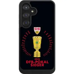 Nivocase Hülle für Samsung Galaxy S25 Handyhülle NIVOcore Case Schwarz Offizielles Lizenzprodukt Pokal VfB (Samsung Galaxy S25), Smartphone Hülle, Schwarz
