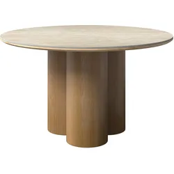 Esstisch Kiano Holz/Keramik Creme ca. 130/130/75 cm