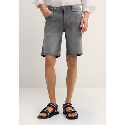 Bermudas BUGATTI "DynamicSeries", Herren, Gr. 48, Normalgrößen, grau (235, grau), 84% Baumwolle, 15% Polyester, 1% Elasthan, unifarben, normal, Hosen Bermudas, mit Stretch-Funktion
