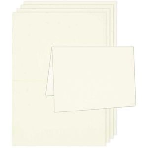 Rico-Design Faltkarten Luxery, 220g/m², elfenbein, 10,5 x 14,8 cm (A6), blanko, 50 Karten