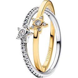 Pandora 165079C01 Damen-Ring Funkelnd Stella Crossover Zweifarbig, 52/16,6