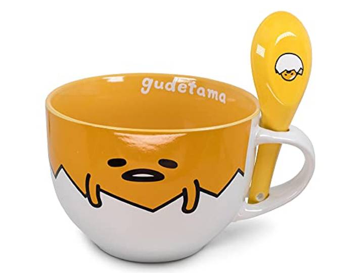 Silver Buffalo GUD20136B Sanrio Gudetama Suppentasse mit Löffel, Keramik, Gelb