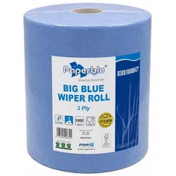 Putztuchrolle 3-lagig 340 m blau 37 x 34 cm, 1000 Abrisse/Rolle, 7 cm Kern, 1 Rolle/Paket