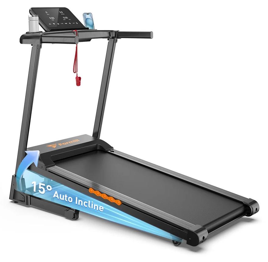 Laufband für zuhause - FT61 - Klappbar - 3,0 PS - Höchstgeschwindigkeit 13,5 km/h - 15 % Steigung - Bluetooth - Maximale Belastung 136 kg