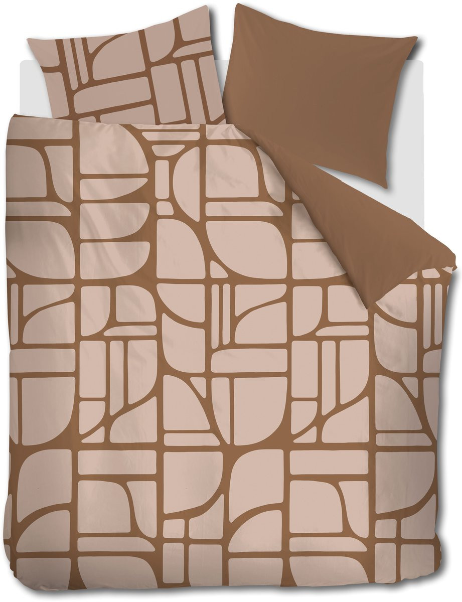 vtwonen Bold Shapes dekbedovertrek Lits-Jumeaux Zachtroze 240 x 220 cm