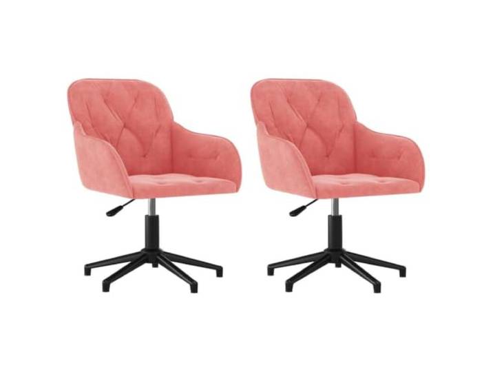 KGHERMDF Esszimmerstühle 2 STK. Rosa Samt Drehbar Höhenverstellbar, 360 Grad Drehung, Metallgestell, Belastbar bis 110 kg