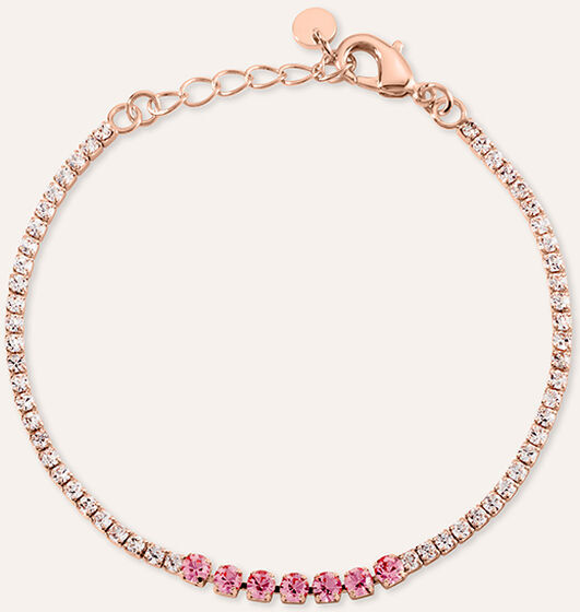 Stroili Bracciale Tennis Romantic Shine Metallo Rosa Cristallo Collezione: Romantic Shine Rosa