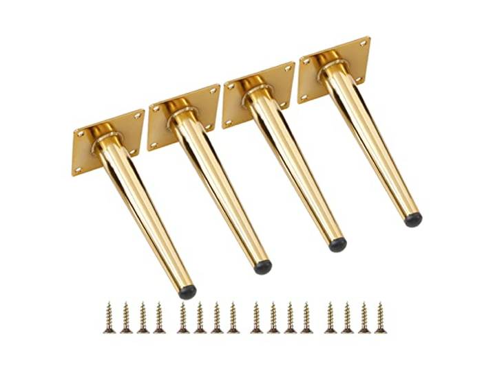 HOCAH 13,78-Zoll-Möbelbeine aus Metall, 4er-Set, mattschwarze Ersatzfüße for Sofa, Tisch, Schrank(Gold,40cm/15.75in)