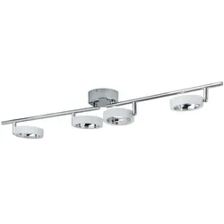 KHG LED-Deckenstrahler  4-flammig  Acrylringe   ¦ silber ¦ Maße (cm): B: 84,6 H: 9,5 T: 19.6