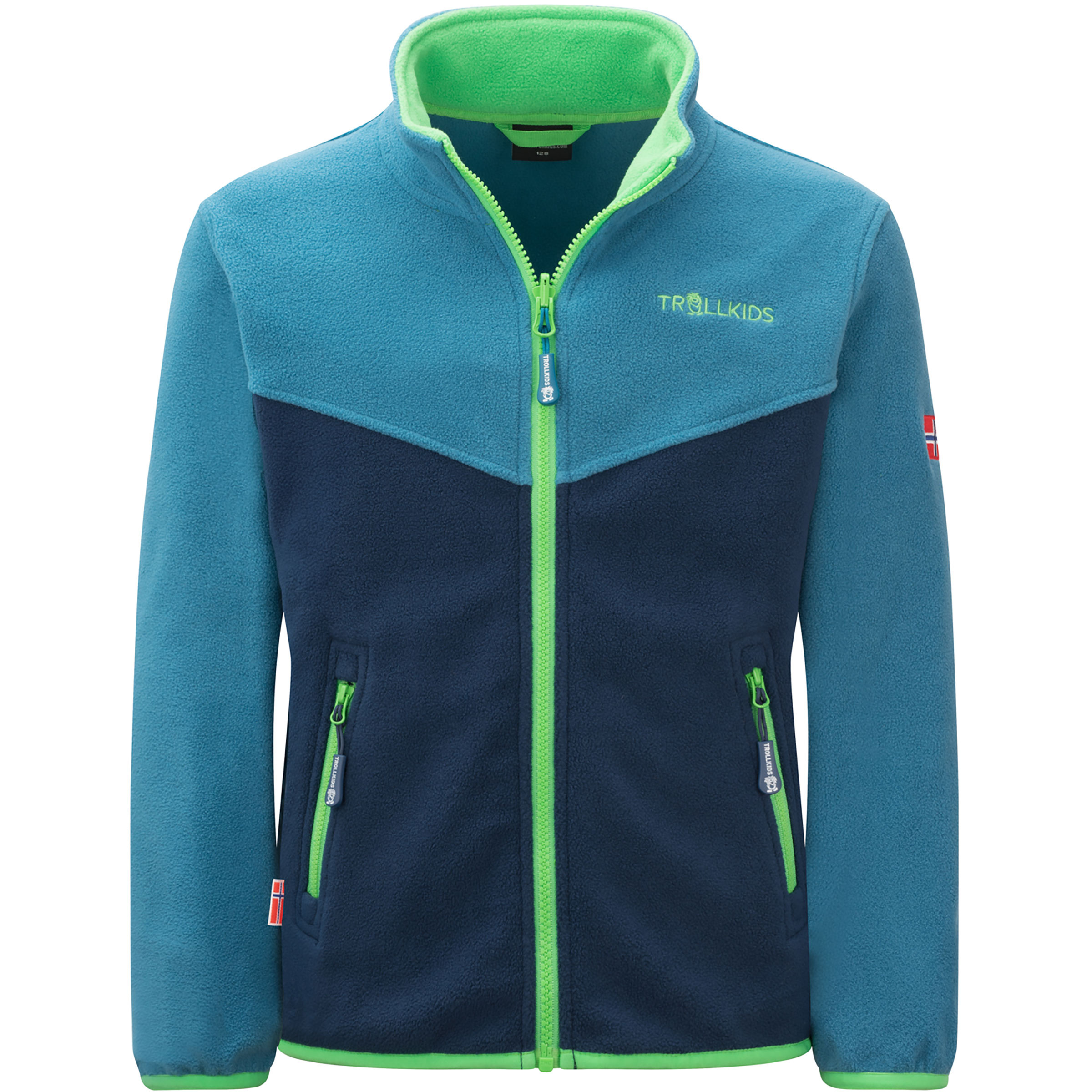Trollkids Oppdal XT Kinder Fleecejacke blau Größe 122 Trekking Atmungsaktiv