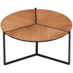COUCHTISCH BOLSENA, MDF, in Holzoptik, Braun-Schwarz, Ø 80 x 42 cm