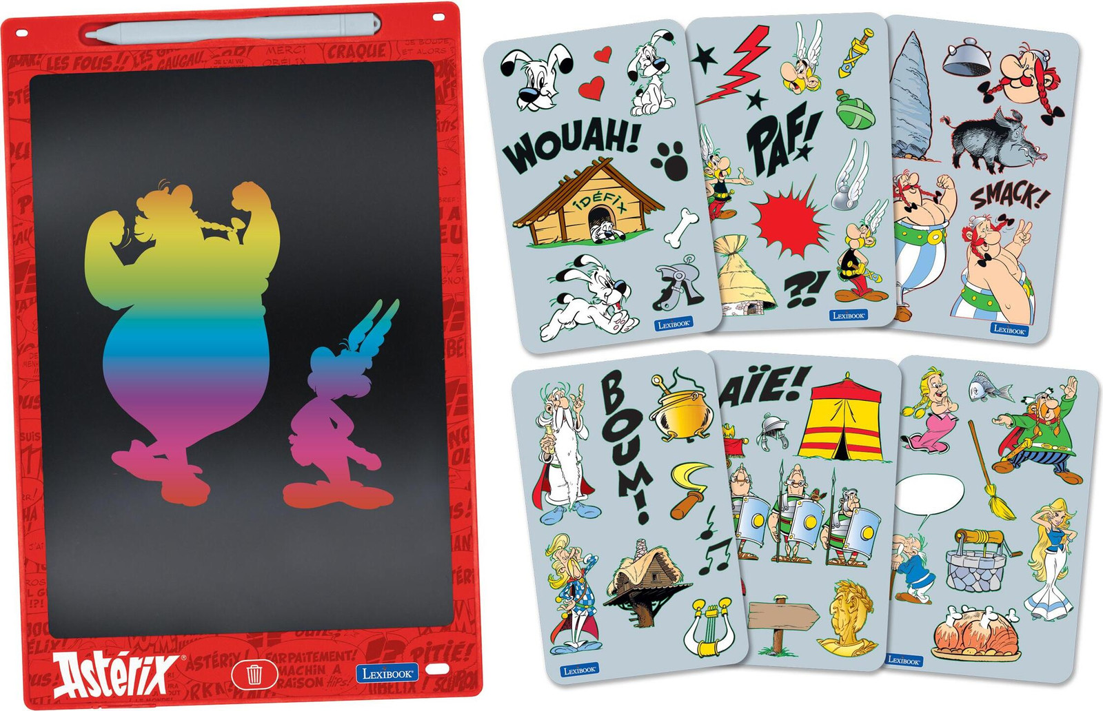 Lexibook Astérix en Obélix e-ink tekentablet met pen en sjablonen, 28 cm, meerkleurig