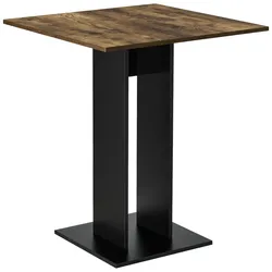 Helloshop26 - Quadratischer Esstisch für Küche/Wohnzimmer 78 cm braun/schwarz