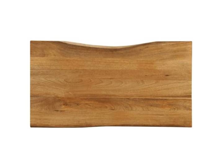Favemtsl Tischplatte 120x60x2,5 cm Mango Massivholz mit Baumkante Rustikale Holzplatte in Eichen-Optik für Esszimmer oder Büro, ideal zur Aufwertung vorhandener Möbelgestelle.