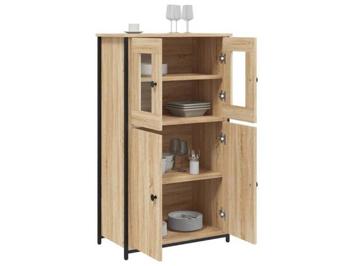 Buffet haut chêne sonoma - WIENS - 62x32x106 5 cm - Bois d'ingénierie - Chêne sonoma - Montage facile