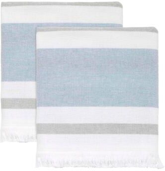 Izod Clubhouse Stripe Blue 2-Pack Hand Towel Set