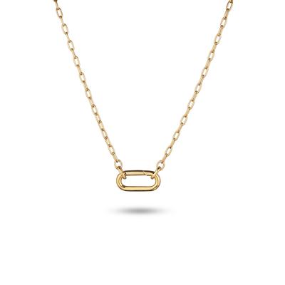 Kette ohne Anhänger ELLI "Halskette Karabiner-Charm 925 Sterling Silber" Gr. 40, gold, Halsketten, Damen, Silber 925 (Sterlingsilber)