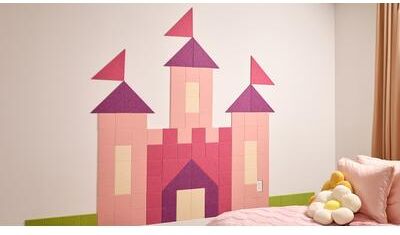 Felt Right Hot Pink Princess Castle   Sound Dampening Pinnable Tiles