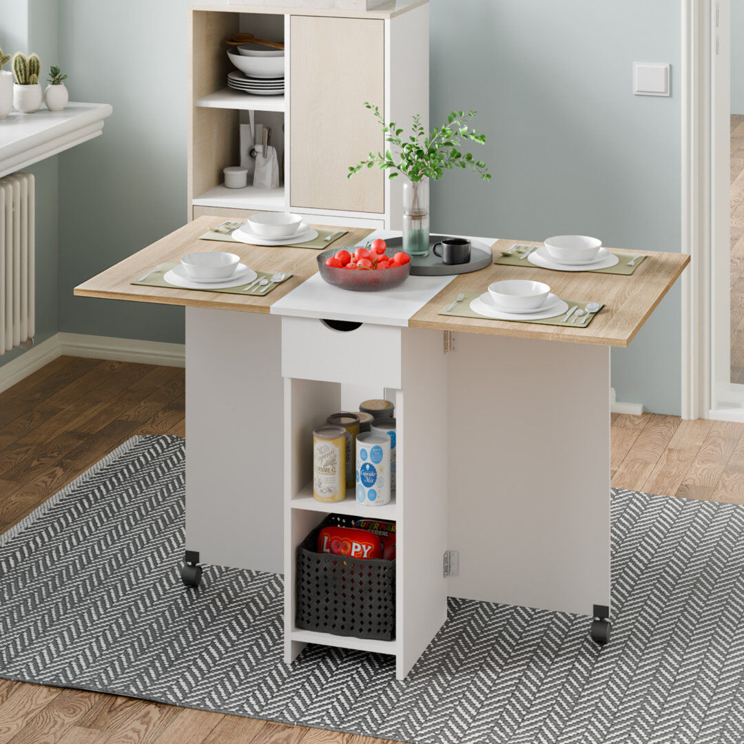 Ebern Designs Friedhorst Trestle Dining Table White/Medium Wood