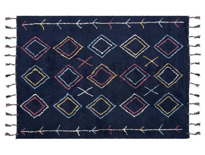 Tapis en coton 140 x 200 cm noir CORUM