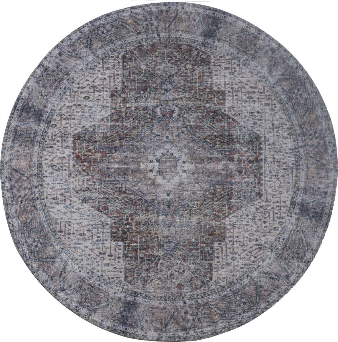 Veer Carpets Vloerkleed Kordi Rond - Modern Vintage Design - Polyester