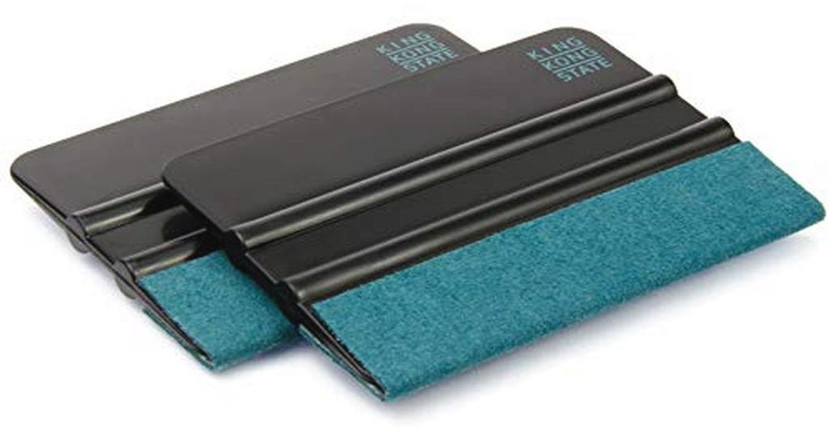 Kunststof Rakel Set 2-Pack - Foliedrakel met Alcantara-coating, 10 x 7,3 cm