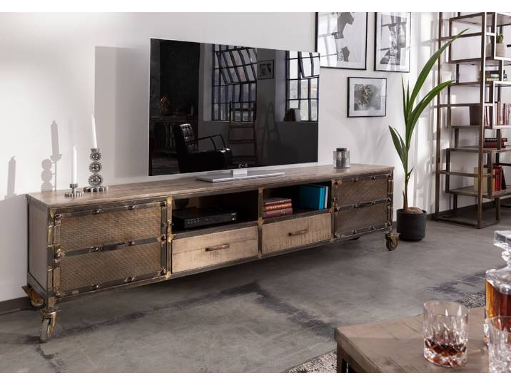 TV-Board Mango 220x40x60 braun lackeirt HEAVY INDUSTRY #232