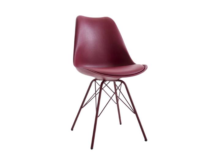 Design Esszimmerstuhl „Scandinavia“ Leder Bordeaux Invicta Interiors