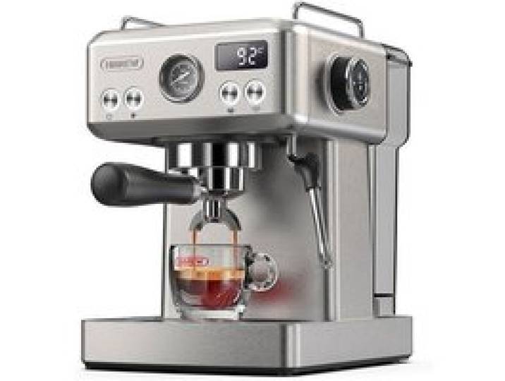 Machine À Expresso Semi-automatique HiBREW H10A-Pression 20 bars-Mousseur à lait-Température Réglable-Pichet 350 ml