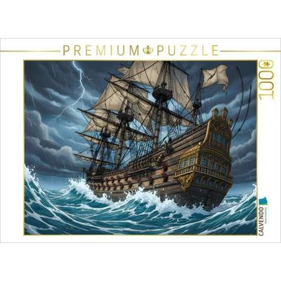 CALVENDO Puzzle Im Sturm zerbricht das Schiff | 1000 Teile Lege-Größe 64x48cm Foto-Puzzle für glückliche Stunden