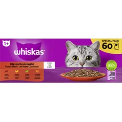 Whiskas Katzennassfutter Klassische Auswahl in Gelee 60x85g
