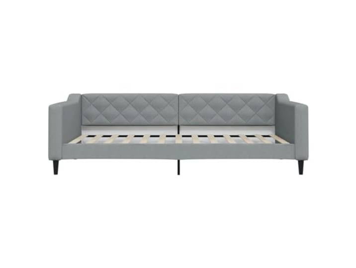 KTHLBRH Tagesbett Hellgrau 100 x 200 cm aus Stoff 2-in-1 Schlafsofa, Gestell aus Metall und Holz, modernes Design, für Gäste