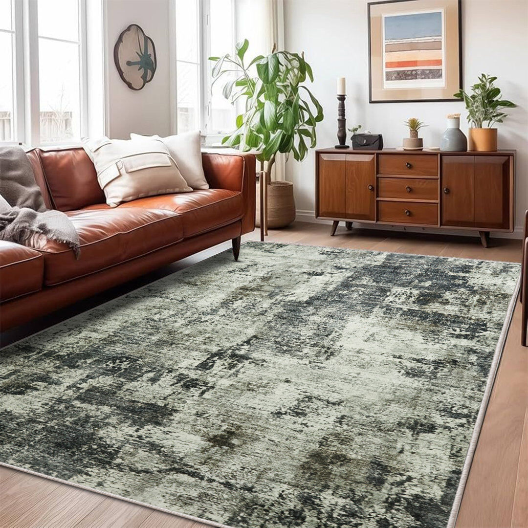 Marlow Home Co. Atilio Vintage Look Shag Area Rug Frost Rectangle 120 x 170 cm