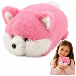 Plüschfuchs, rosa weiches Fell, 16 cm