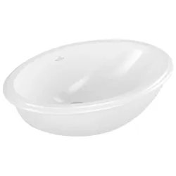 Villeroy & Boch Evana Unterbauwaschbecken, oval, mit Überlauf, Außenseite glasiert, 500x350mm, 61470001, Farbe: Weiß