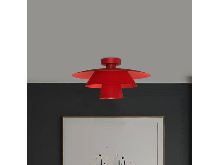 Deckenleuchte Plato Luminex, dimmbar, rot, für Wohn- / Esszimmer, Metall, Modern
