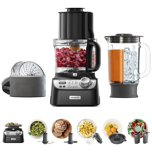 Kenwood Kompakt-Küchenmaschine MultiPro XL Weigh+ (schwarz, 1.000 Watt, integrierte Waage, Mixaufsatz)