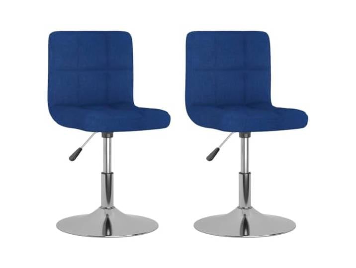 KLGBNCVE Esszimmerstühle 2 STK. Drehbar Blau Stoff Verchromtes Stahlgestell, Gasdruckfeder, Höhenverstellbar, 360 Grad Drehung, Modernes Design