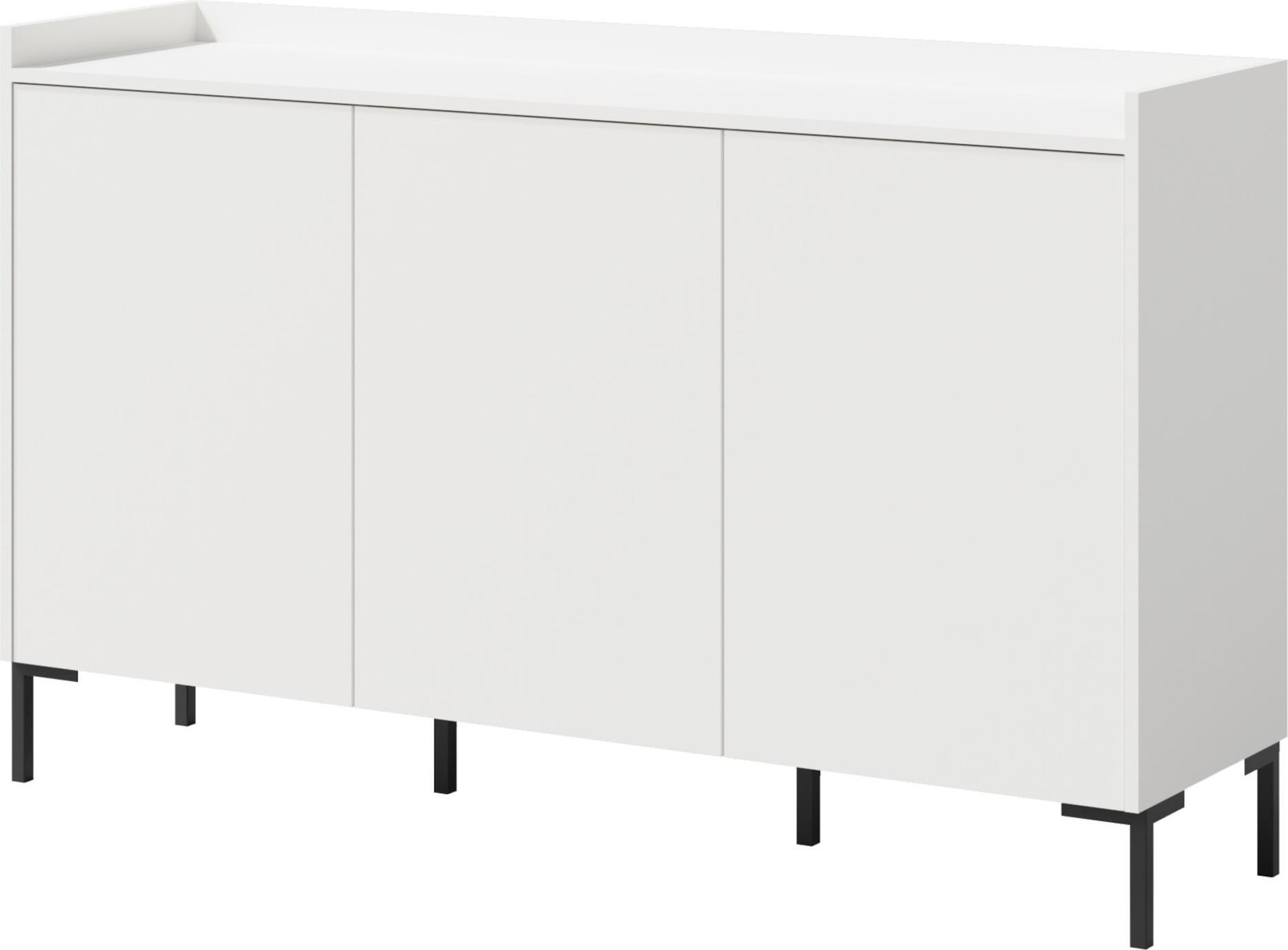 Komoda Liam 3D Modern Buffetkast met Draaideuren, Wit, B/D/H: 150 x 41 x 92 cm