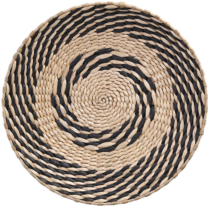 Dekoschale ZELLER PRESENT, beige (natur, schwarz), Papier, Dekoschalen, Dekoschale, Ø 30 cm, Papiergeflecht natur, schwarz Einheitsgröße