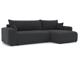ECKSOFA mit Schlaffunktion und Bettkasten, Grau