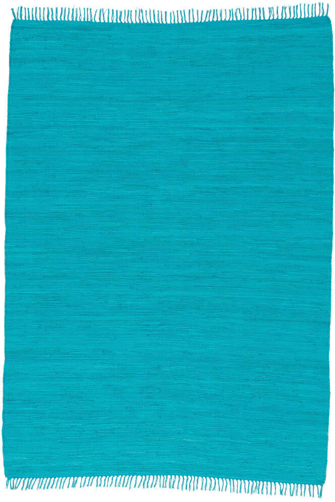 Pergamon Tapis en coton uni turquoise 120x180 cm Bleu 180x1x120cm