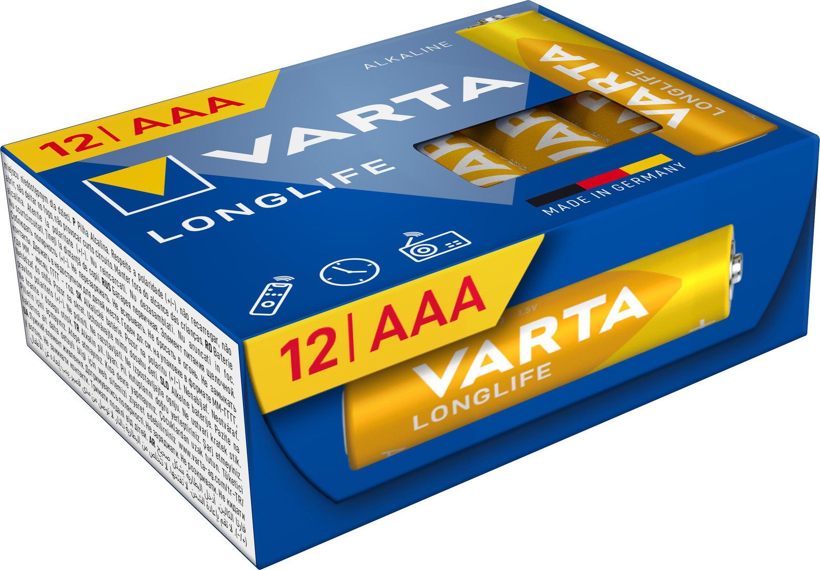VARTA Alkaline Longlife Micro AAA Batterijen, 12 stuks