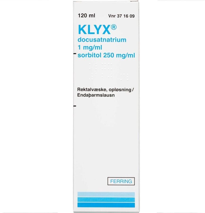 Ferring Klyx 1 + 250 mg/ml 120 ml Rektalvæske, opløsning