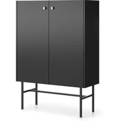 HIGHBOARD Dalia mit 2 Türen und Metallbeinen, 104 cm, Schwarz