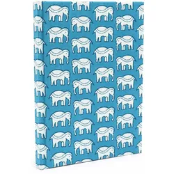 Cotton Bound Notebooks 20x15cm - 96 pages - Teal Elephants